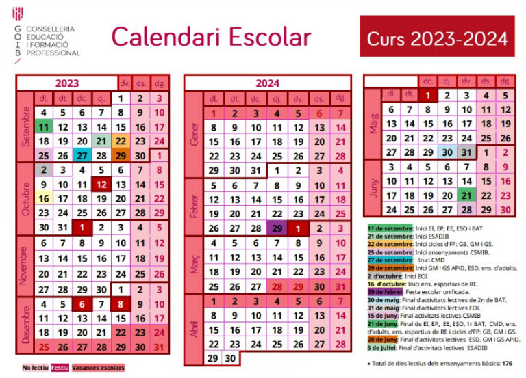 Calendari Escolar Curs 2023-2024 / Calendario Escolar Curso 2023-2024 ...